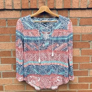 LUCKY BRAND Embroidered Tunic Size Small